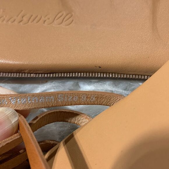 MADEWELL The Tracie Crisscross Slide Sandal leather tan NWOT women’s size 9.5 - Picture 5 of 9